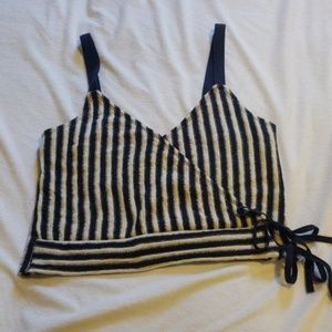 Madewell stripe faux wrap crop tank